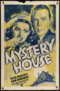 6f594 MYSTERY HOUSE 1sh 1938 detective Dick Purcell helps Ann Sheridan find her father's murderer!