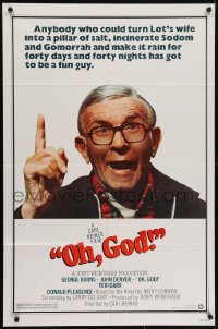 6f639 OH GOD 1sh 1977 directed by Carl Reiner, great super close up of wacky George Burns!