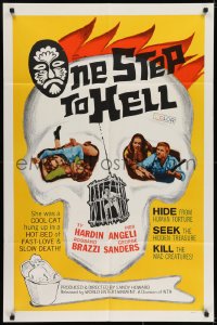 6f647 ONE STEP TO HELL 1sh 1967 Ty Hardin, Pier Angeli, human torture!