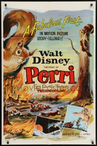 6f664 PERRI 1sh 1957 Disney's fabulous first in motion picture story-telling, wacky squirrels!