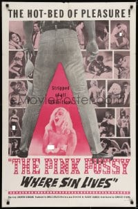 6f669 PINK PUSSY 1sh 1966 hot bed of pleasure where sin lives, stripped of all inhibitions!