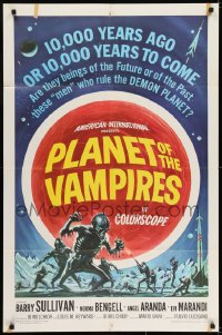6f671 PLANET OF THE VAMPIRES 1sh 1965 Mario Bava, beings of the future, great Reynold Brown art!