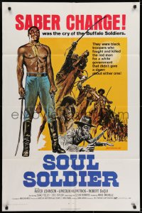 6f708 RED, WHITE, & BLACK 1sh R1972 John Cardos directed, Robert Doqui is Buffalo Soul Soldier!