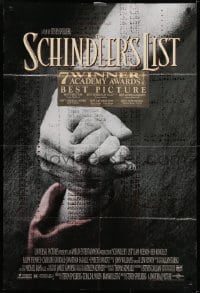 6f742 SCHINDLER'S LIST DS 1sh 1993 Steven Spielberg World War II classic, Best Picture!