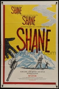 6f762 SHANE 1sh R1959 most classic western, Alan Ladd, Jean Arthur, Van Heflin, De Wilde!