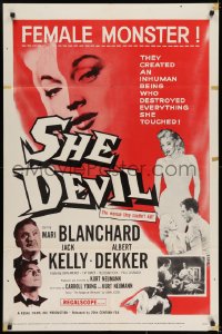 6f763 SHE DEVIL 1sh 1957 sexy inhuman female monster who destroyed everything she touched!