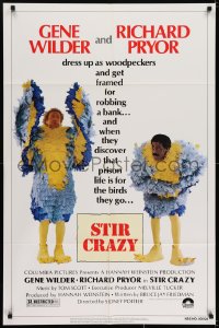 6f822 STIR CRAZY 1sh 1980 Gene Wilder & Richard Pryor in chicken suits, directed by Sidney Poitier!