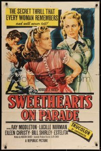 6f854 SWEETHEARTS ON PARADE 1sh 1953 the secret thrill that every woman remembers & never tells!