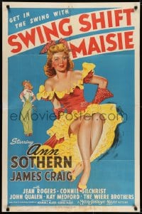 6f855 SWING SHIFT MAISIE 1sh 1943 great full-length art of sexy Ann Sothern showing legs!