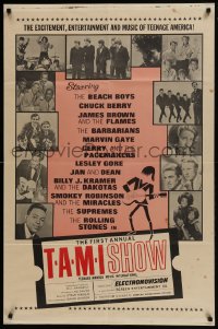 6f859 T.A.M.I. SHOW 1sh 1964 The Beach Boys, Chuck Berry, James Brown & Rolling Stones!