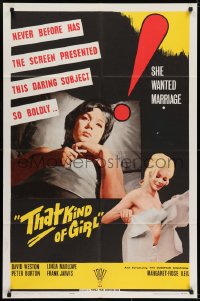 6f877 THAT KIND OF GIRL 1sh 1963 sexy bad girl, she wanted marriage, he couldn't wait!