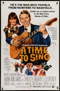 6f894 TIME TO SING 1sh 1968 Hank Williams Jr. playing guitar, Shelley Fabares, country music!