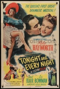 6f900 TONIGHT & EVERY NIGHT style A 1sh 1944 you have a date with sexy showgirl Rita Hayworth!