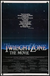 6f917 TWILIGHT ZONE 1sh 1983 Rod Serling TV series, Spielberg, Alvin art, w/border design!