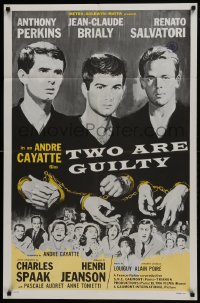 6f918 TWO ARE GUILTY 1sh 1964 Le Glaive et la balance, Anthony Perkins, Jean-Claude Brialy!