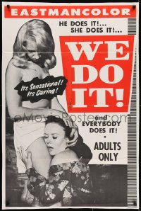 6f952 WE DO IT 1sh 1970 she does it, everybody does it, wild sexy image, censored!