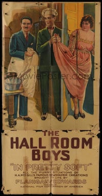 6g048 PRETTY SOFT 3sh 1919 The Hallroom Boys comedy starring Edward Flanagan and Neely Edwards!