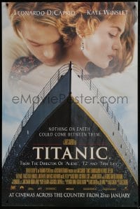 6g351 TITANIC English 40x60 1997 Leonardo DiCaprio, Kate Winslet, directed by James Cameron!