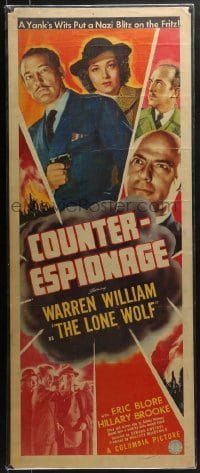 6g081 COUNTER-ESPIONAGE insert 1942 Warren William as The Lone Wolf runs rings around a spy ring!