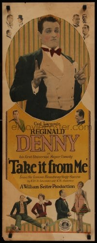 6g086 TAKE IT FROM ME insert 1926 Reginald Denny will inherit a fortune if he can run a business!