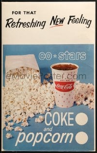 6g007 COCA-COLA COKE & POPCORN soft drink sales posters 1960s cool lobby displays!