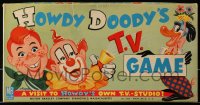 6g188 HOWDY DOODY SHOW board game 1952 with Buffalo Bill & Clara Bell in Howdy's TV studio!