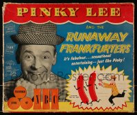 6g224 PINKY LEE board game 1954 help him chase runaway frankfurters in his own board game!