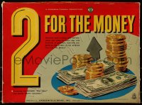 6g250 TWO FOR THE MONEY board game 1955 includes Hasbro's tick timer & money calculator!