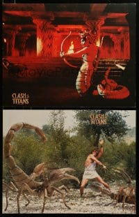 6g093 CLASH OF THE TITANS 6 color 17.75x33 stills 1981 cool Ray Harryhausen special effects scenes!