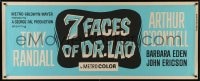 6g376 7 FACES OF DR. LAO paper banner 1964 Tony Randall, cool different title treatment artwork!