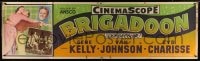 6g381 BRIGADOON paper banner 1954 great romantic close up art of Gene Kelly & Cyd Charisse!