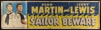 6g396 SAILOR BEWARE paper banner 1952 wacky Dean Martin & Jerry Lewis in the Navy!