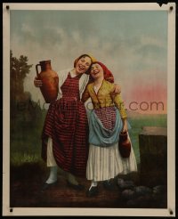 6g317 CONTINENTAL BODEGA COMPANY 33x41 European advertising poster 1930s two happy women with wine!