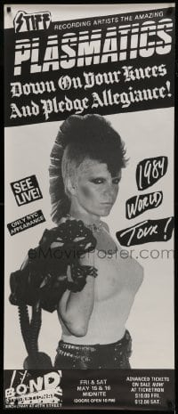 6g286 PLASMATICS 24x57 music poster 1984 great waist high image of punk Wendy O. Williams!