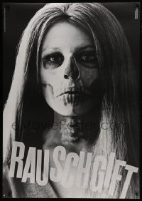 6g329 RAUSCHGIFT 36x51 Swiss special poster 1969 Andreas Fierz, woman with visible bones!