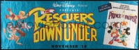 6g330 RESCUERS DOWN UNDER/PRINCE & THE PAUPER 48x134 special poster 1990 Disney, Australia, mice!