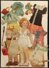 6g108 SHIRLEY TEMPLE 15x20 paper doll collage 1950s cool paper doll collage of and her clothes!