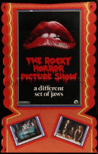 6g027 ROCKY HORROR PICTURE SHOW standee 1975 Curry, c/u lips image, a different set of jaws!