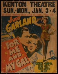 6g066 FOR ME & MY GAL jumbo WC 1942 full-length image of dancer Judy Garland & w/Gene Kelly!