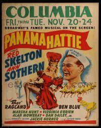 6g069 PANAMA HATTIE jumbo WC 1942 art of laughing sailor Red Skelton & sexy dancer Ann Sothern!