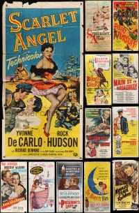 6h165 LOT OF 12 FOLDED THREE-SHEETS 1940s-1960s great images from a variety of different movies!