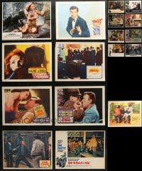 6h229 LOT OF 17 LOBBY CARDS 1960s-1980s great scenes from a variety of different movies!