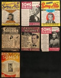 6h063 LOT OF 7 SONG MAGAZINES 1940s-1950s including many hit songs from Hollywood movies!