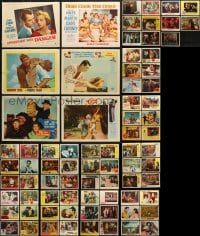 6h196 LOT OF 77 LOBBY CARDS 1940s-1960s great scenes from a variety of different movies!