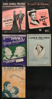 6h327 LOT OF 5 SHEET MUSIC 1920s-1940s great songs from a variety of different movies!