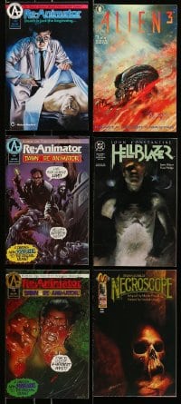 6h352 LOT OF 6 HORROR/SCI-FI COMIC BOOKS 1990s Alien 3, Re-Animator, Hellblazer, Necroscope!