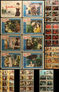6h208 LOT OF 56 LOBBY CARDS 1950s-1960s complete sets of 8 cards from 7 different movies!