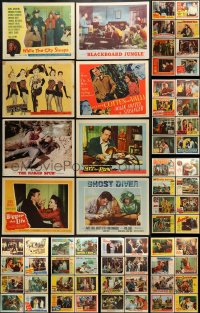 6h205 LOT OF 64 1950S LOBBY CARDS 1950s great scenes from a variety of different movies!