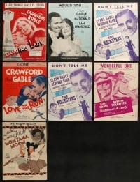 6h323 LOT OF 7 JOAN CRAWFORD AND CLARK GABLE SHEET MUSIC 1930s-1950s a variety of different songs!