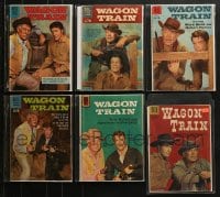 6h351 LOT OF 6 WAGON TRAIN COMIC BOOKS 1950s-1960s Ward Bond & Robert Horton on the covers!